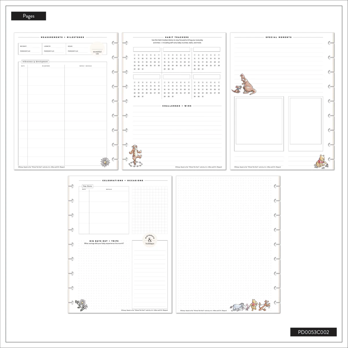 Undated Disney Winnie the Pooh Customizable Baby Planner - Classic Baby's First Year Layout - 12 Months 38 Undated Disney Winnie the Pooh Customizable Baby Planner - Classic Baby's First Year Layout - 12 Months