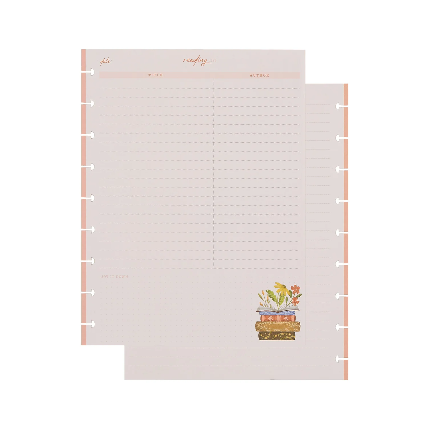 Cozy Reading - Reading List Classic Filler Paper - 40 Sheets