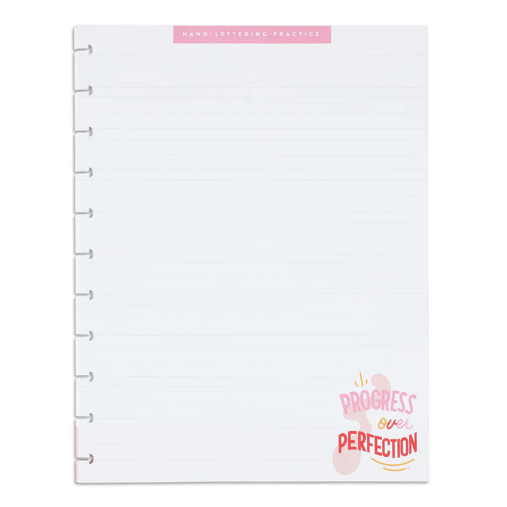 Happy Planner x Threeologie Think Pink Big Filler Paper - Lettering Paper - 40 Sheets
