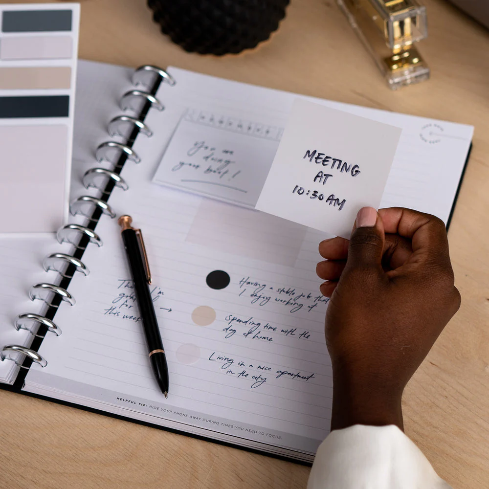 Work + Life Minimalist Sticky Notes & Flag Labels - Neutral
