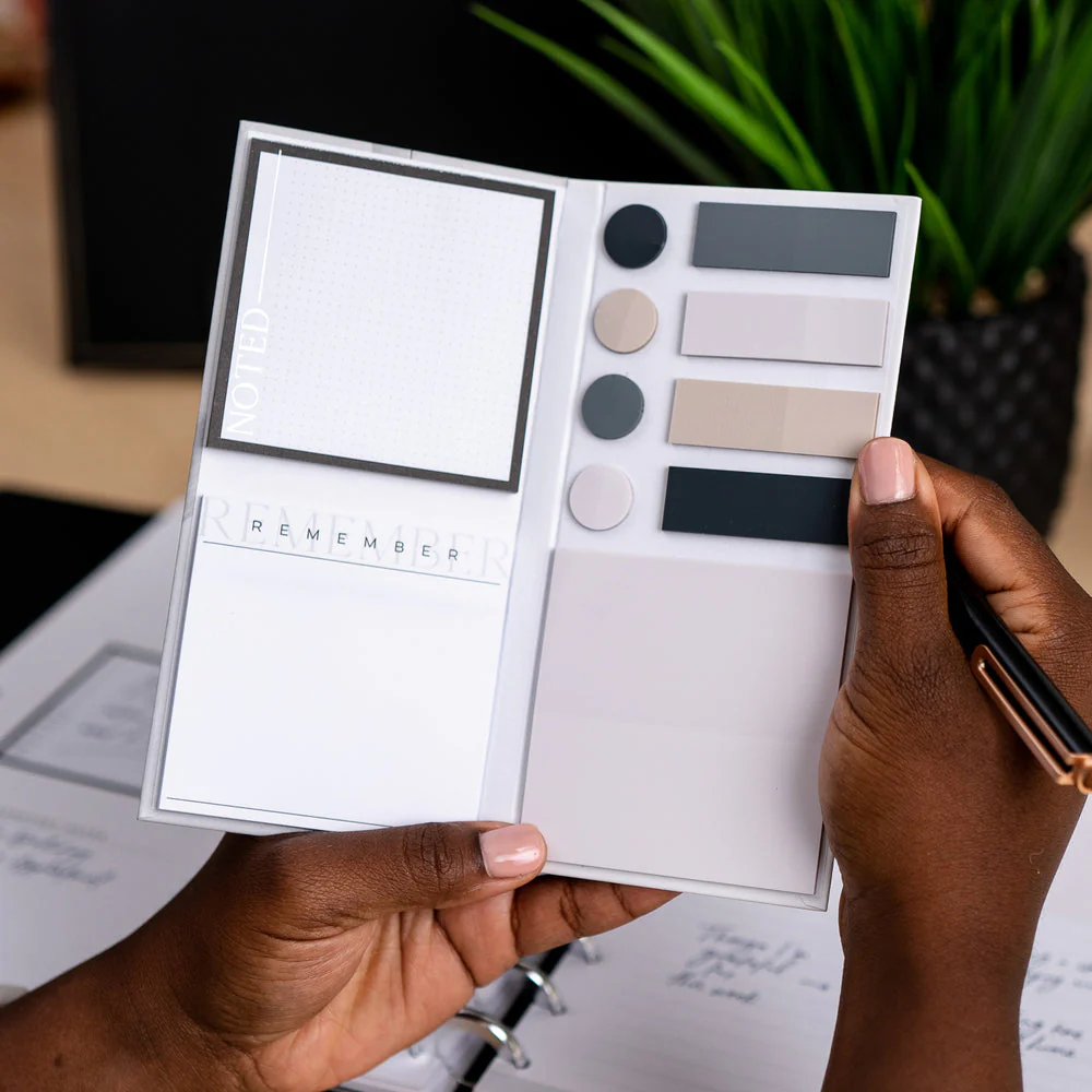Work + Life Minimalist Sticky Notes & Flag Labels - Neutral 4 Work + Life Minimalist Sticky Notes & Flag Labels - Neutral