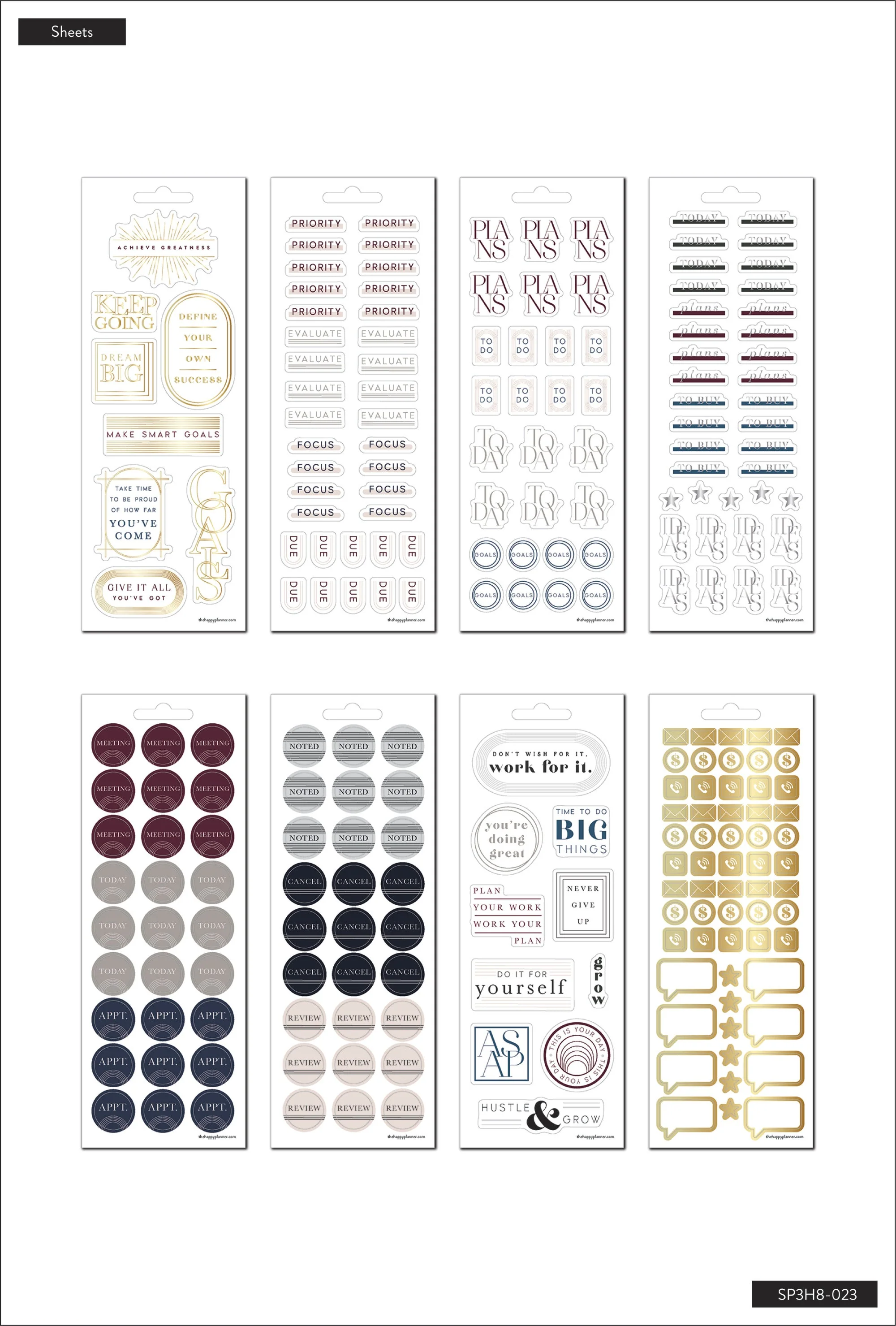 Achieve Greatness - 8 Sticker Sheets