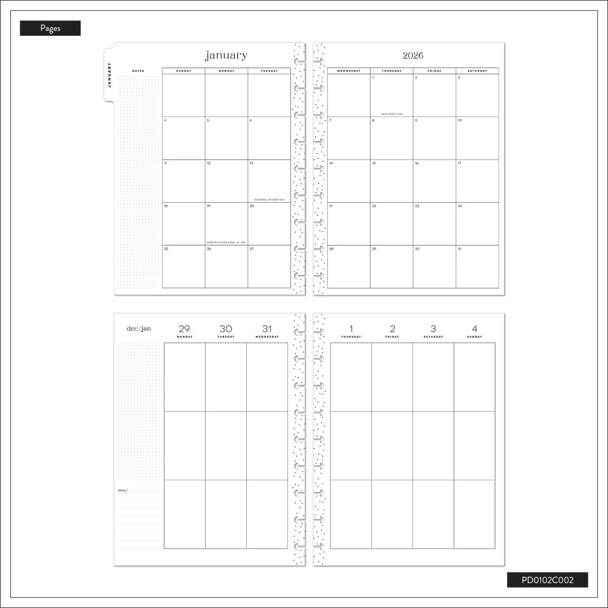 2026 SPECIALTY Florescent Florals Customizable Planner - Classic Vertical Layout - 12 Months 18 2026 SPECIALTY Florescent Florals Customizable Planner - Classic Vertical Layout - 12 Months