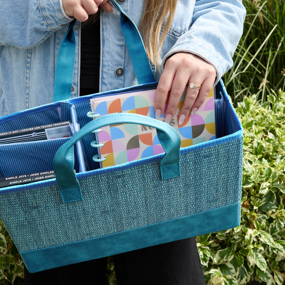 Slate Blue - Accessory + Planner Storage Tote 2 Slate Blue - Accessory + Planner Storage Tote