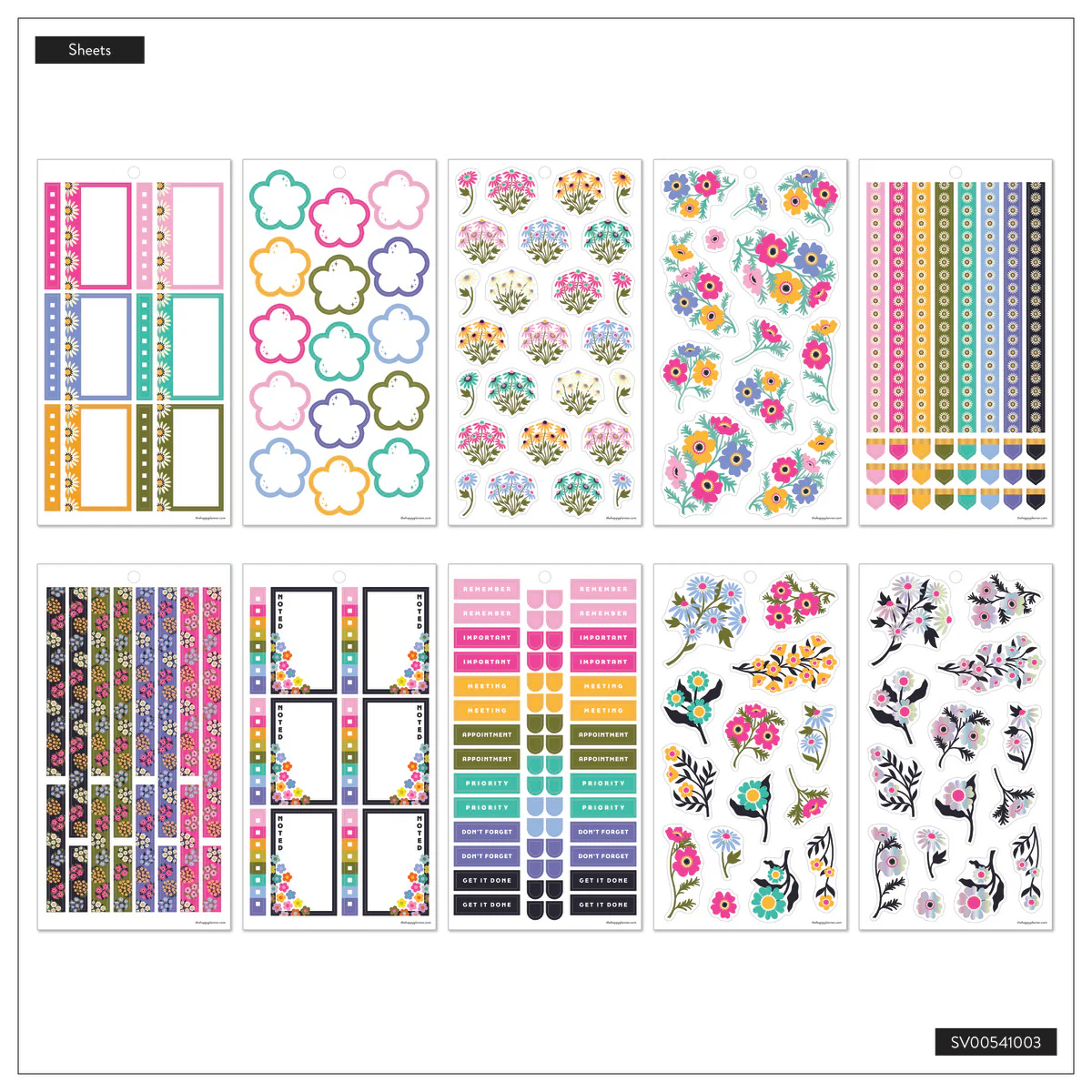 Florescent Florals - Value Pack Stickers 10 Florescent Florals - Value Pack Stickers