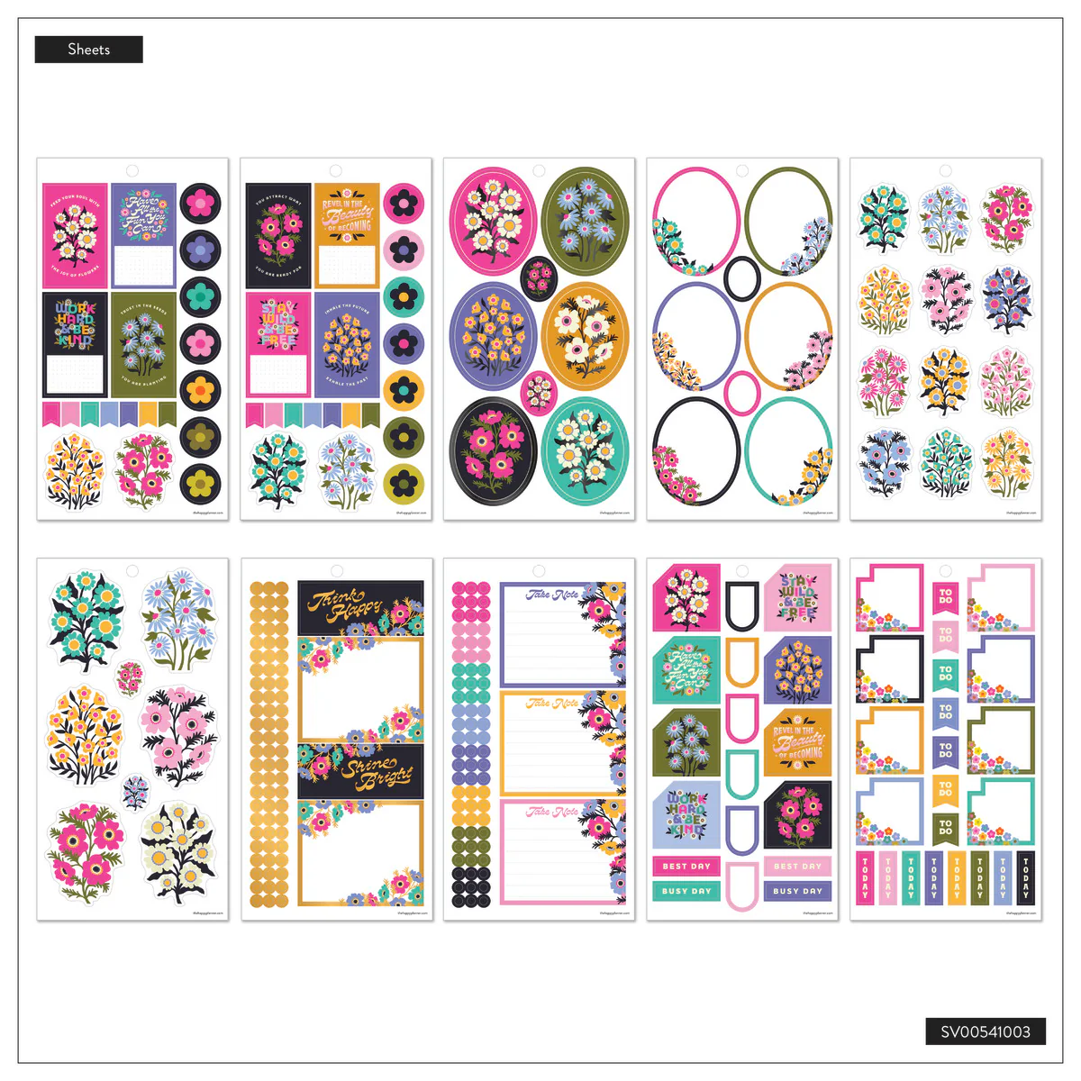 Florescent Florals - Value Pack Stickers 8 Florescent Florals - Value Pack Stickers