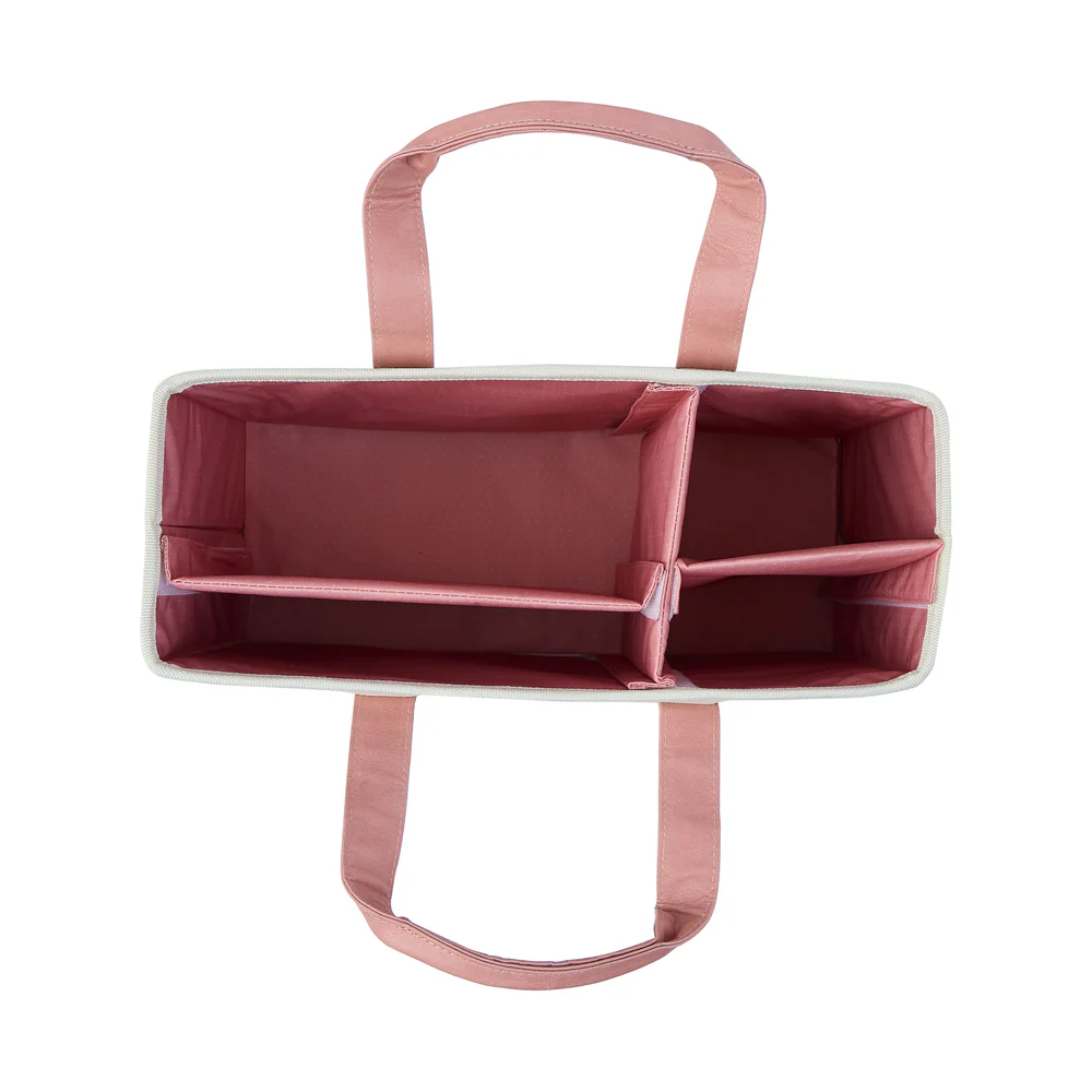 Blush + Cream - Accessory + Planner Storage Tote 4 Blush + Cream - Accessory + Planner Storage Tote