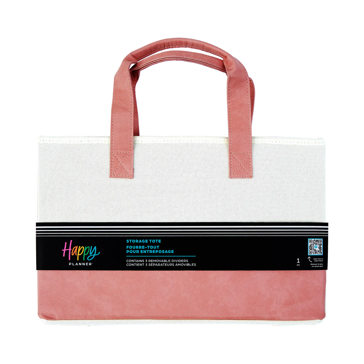 Blush + Cream - Accessory + Planner Storage Tote 6 Blush + Cream - Accessory + Planner Storage Tote