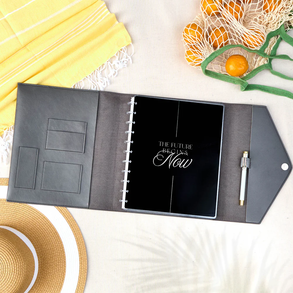 Midnight Vegan Leather - DELUXE Big Planner Folio 2 Midnight Vegan Leather - DELUXE Big Planner Folio