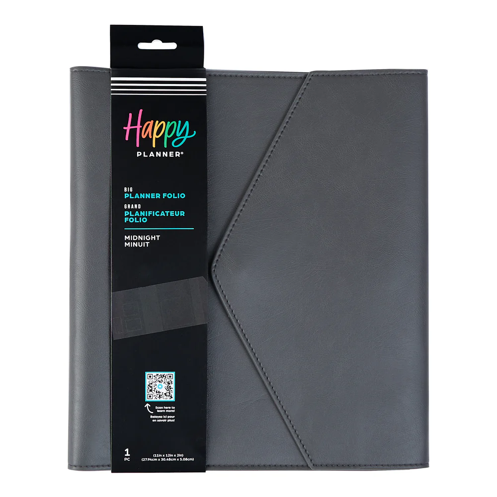 Midnight Vegan Leather - DELUXE Big Planner Folio 6 Midnight Vegan Leather - DELUXE Big Planner Folio
