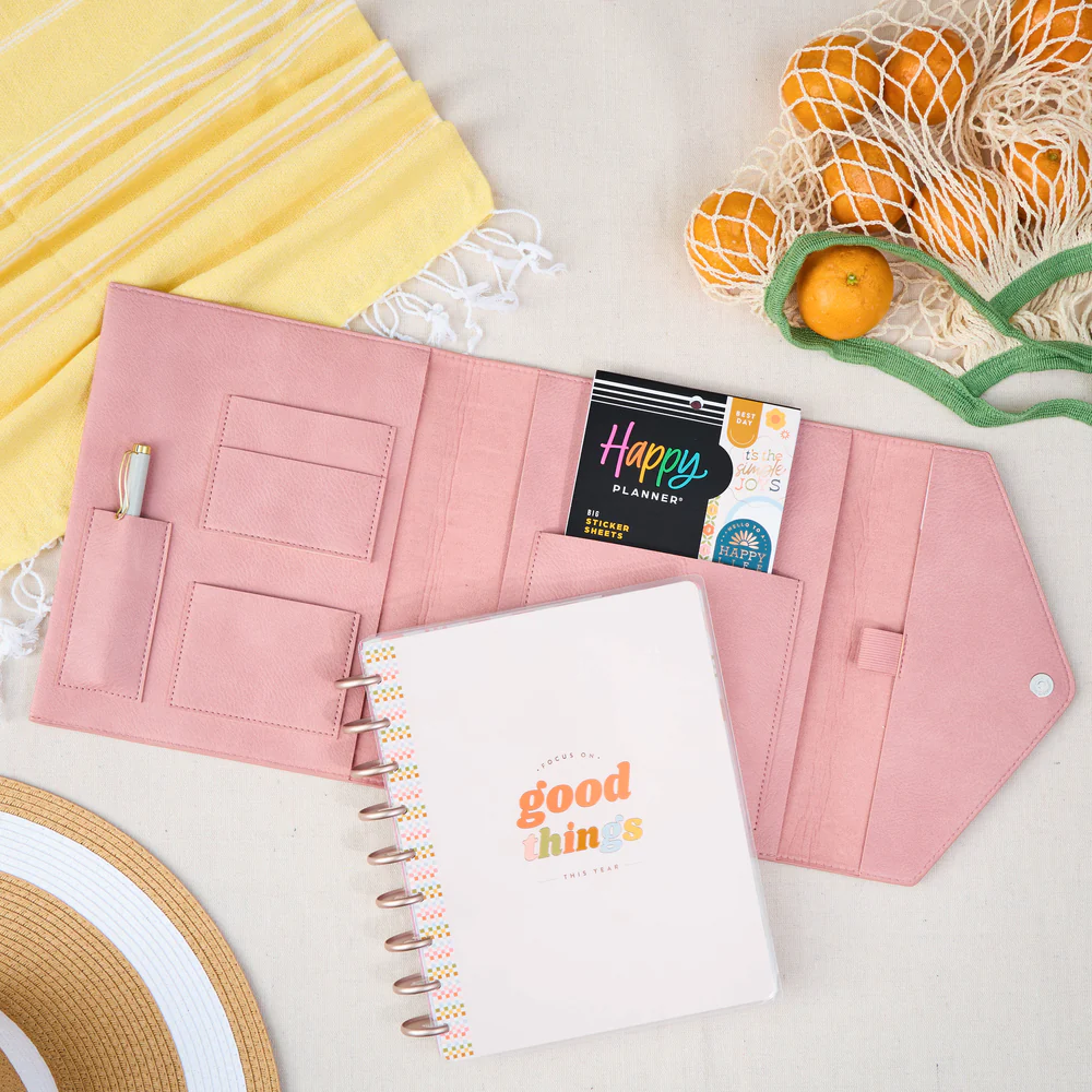 Blush Vegan Leather - DELUXE Classic Planner Folio 2 Blush Vegan Leather - DELUXE Classic Planner Folio