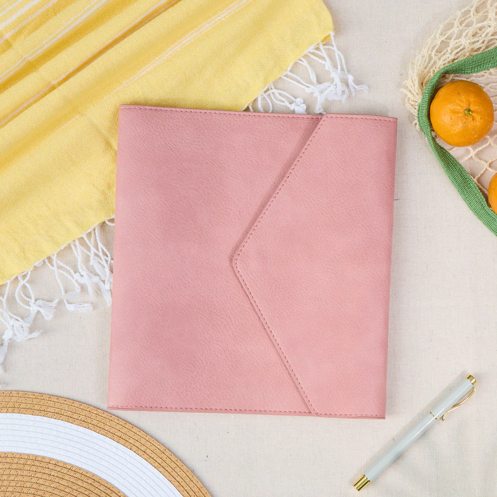 Blush Vegan Leather - DELUXE Classic Planner Folio 3 Blush Vegan Leather - DELUXE Classic Planner Folio