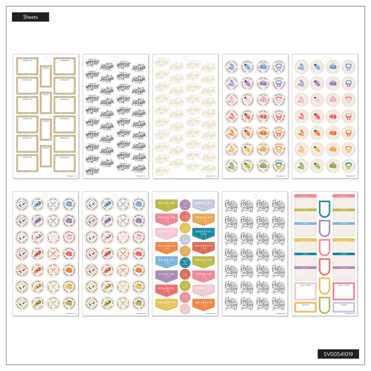 Fitness Icons - Value Pack Stickers 10 Fitness Icons - Value Pack Stickers