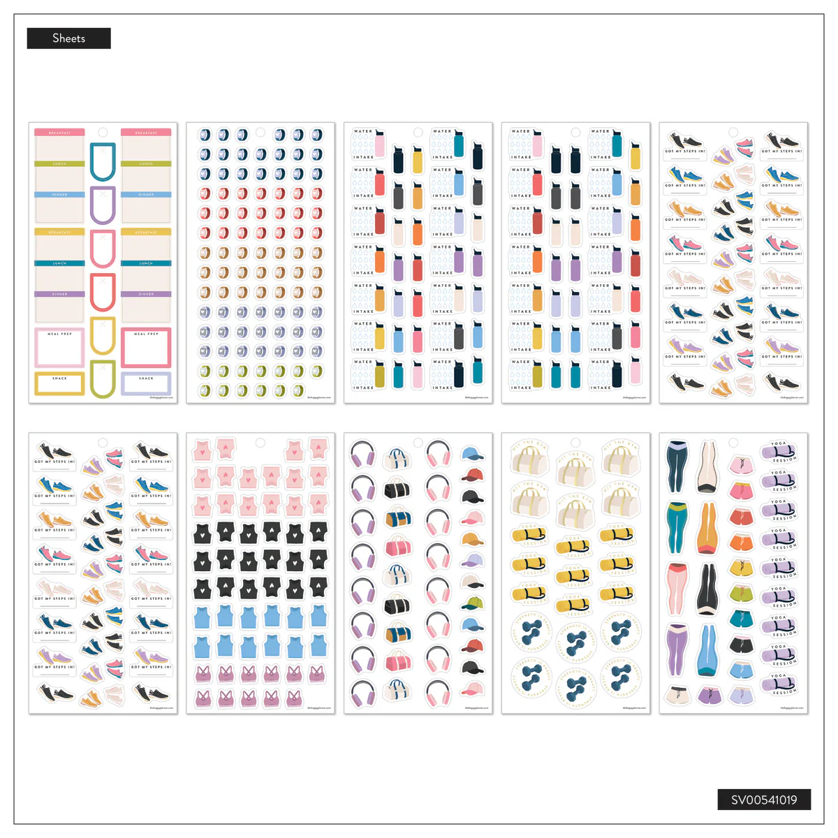 Fitness Icons - Value Pack Stickers 11 Fitness Icons - Value Pack Stickers