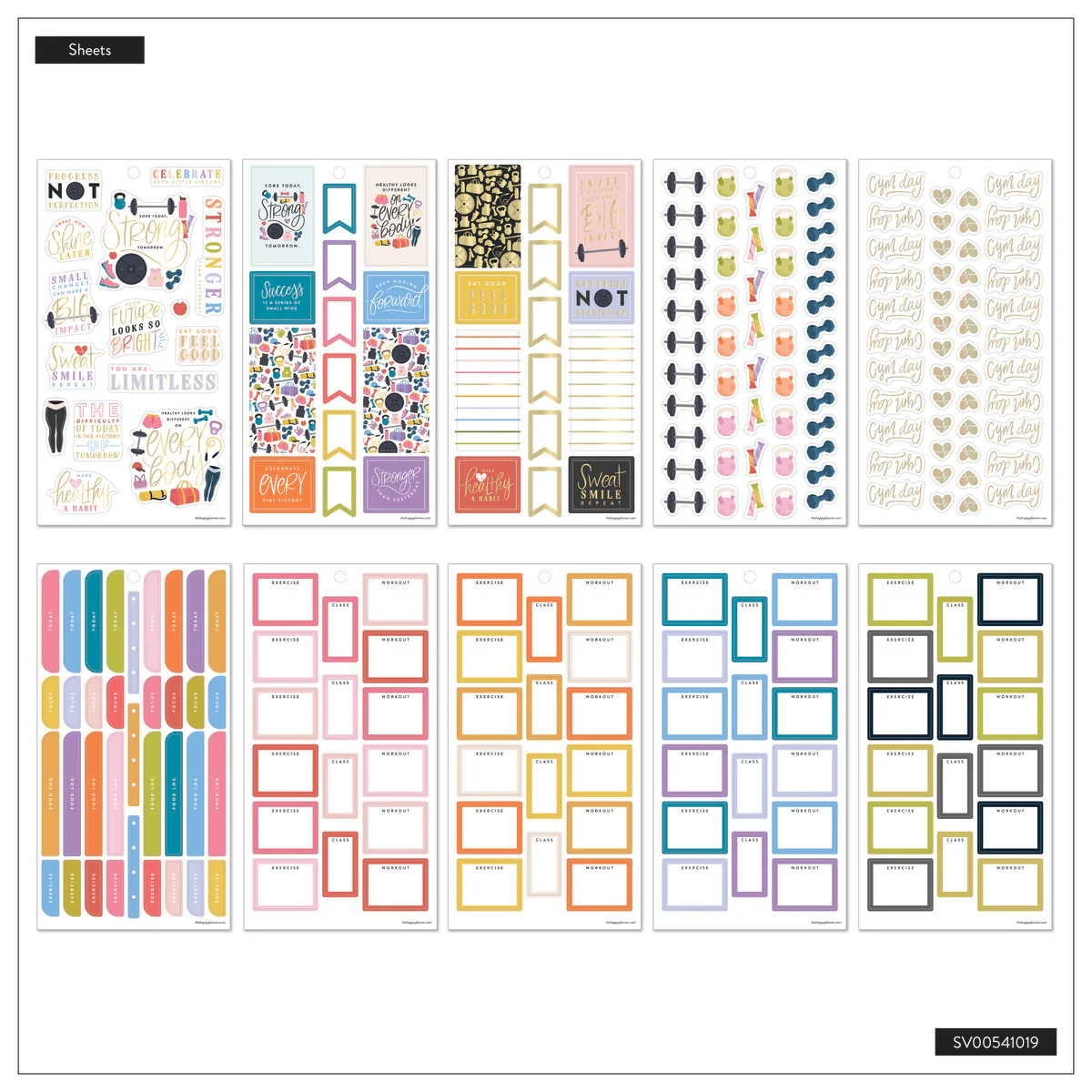 Fitness Icons - Value Pack Stickers 9 Fitness Icons - Value Pack Stickers