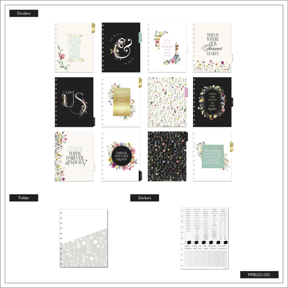 Undated Blooming Romance Wedding Happy Planner - Big Wedding Layout - 12 Months 11 Undated Blooming Romance Wedding Happy Planner - Big Wedding Layout - 12 Months