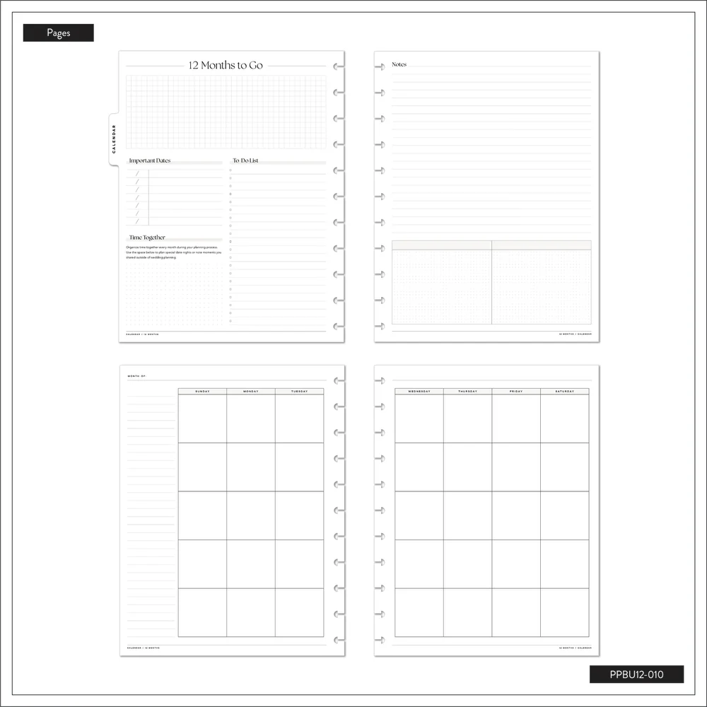 Undated Blooming Romance Wedding Happy Planner - Big Wedding Layout - 12 Months 12 Undated Blooming Romance Wedding Happy Planner - Big Wedding Layout - 12 Months