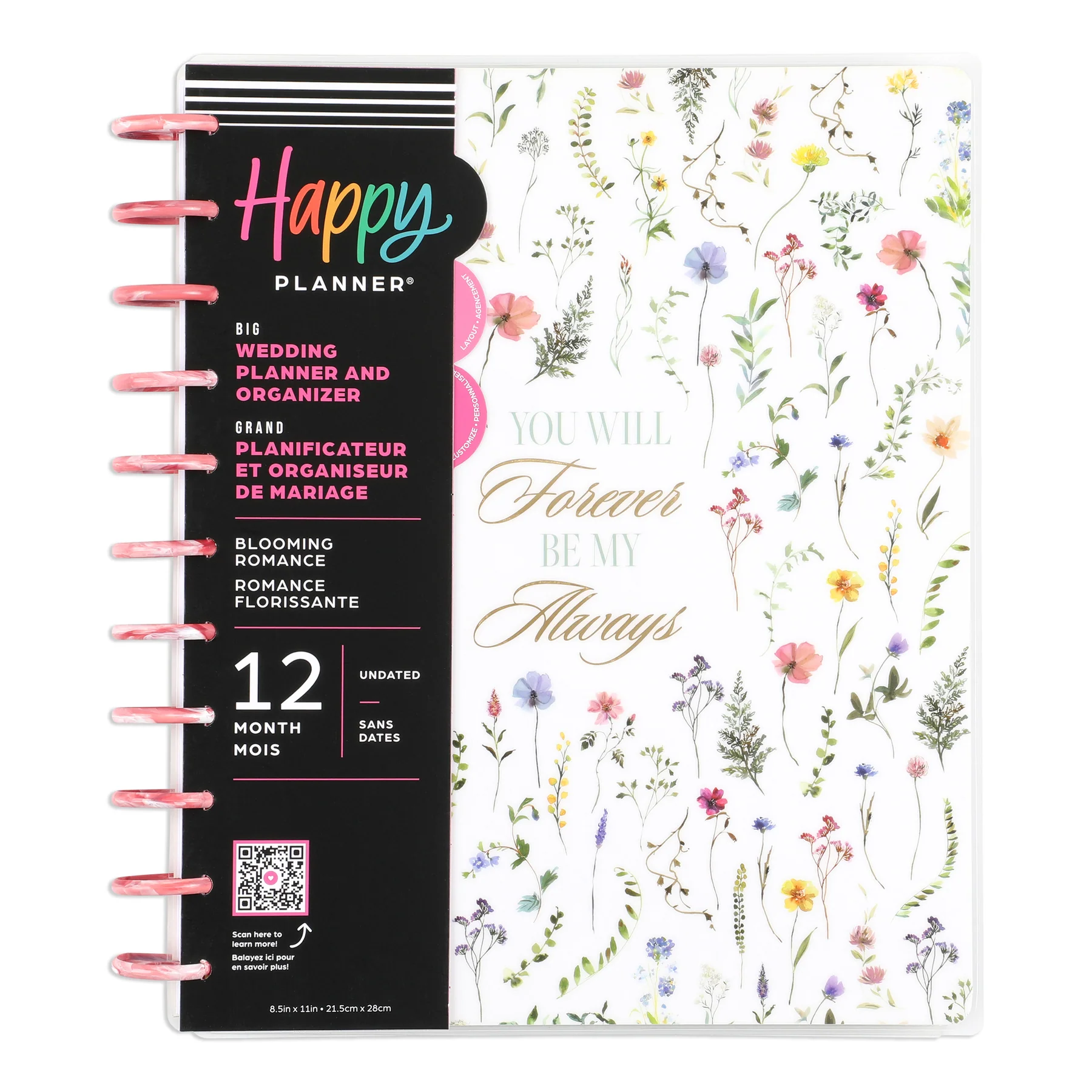 Undated Blooming Romance Wedding Happy Planner - Big Wedding Layout - 12 Months 13 Undated Blooming Romance Wedding Happy Planner - Big Wedding Layout - 12 Months