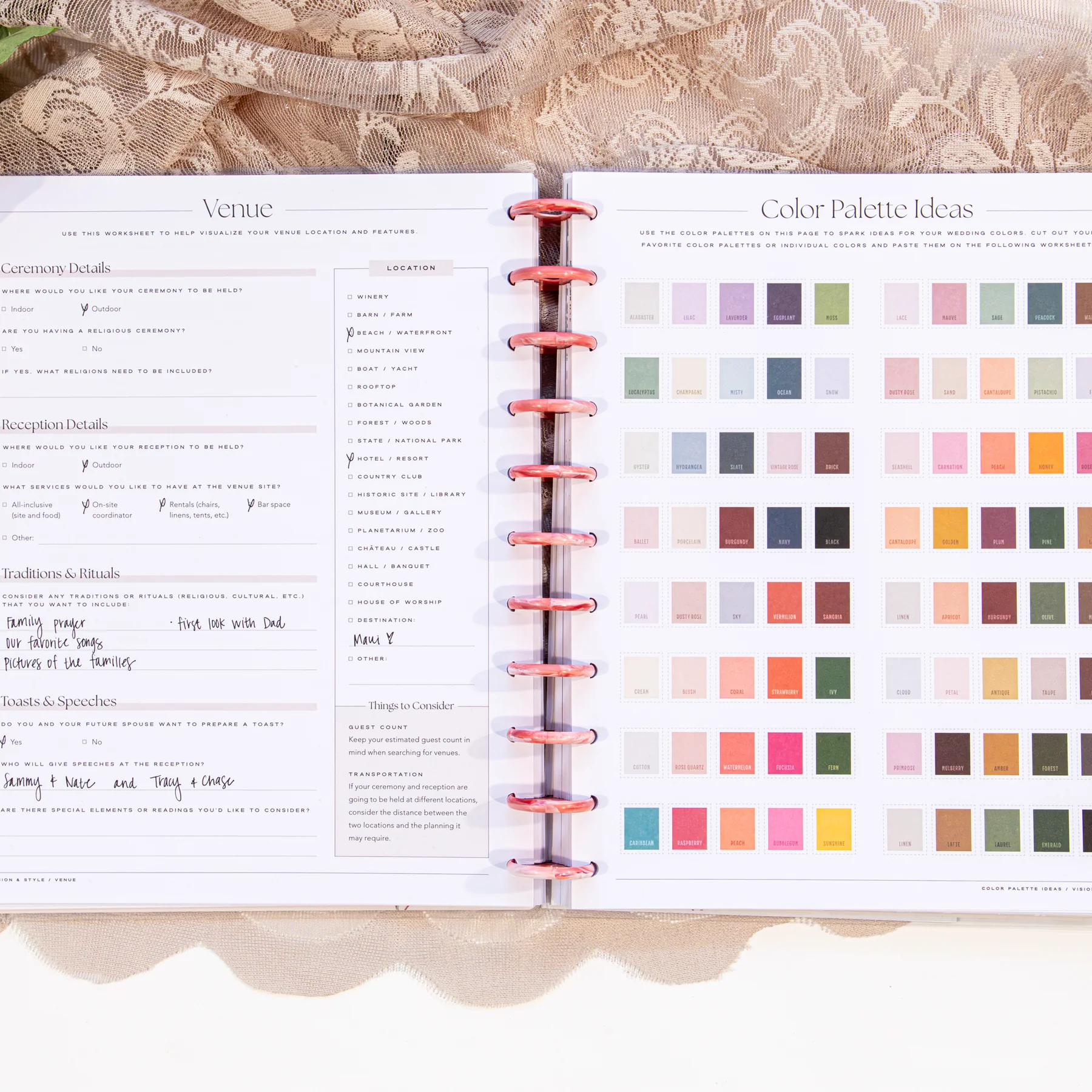 Undated Blooming Romance Wedding Happy Planner - Big Wedding Layout - 12 Months 5 Undated Blooming Romance Wedding Happy Planner - Big Wedding Layout - 12 Months