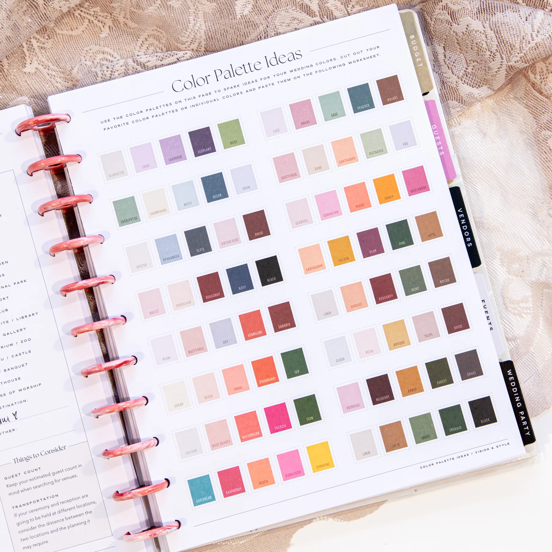 Undated Blooming Romance Wedding Happy Planner - Big Wedding Layout - 12 Months 6 Undated Blooming Romance Wedding Happy Planner - Big Wedding Layout - 12 Months