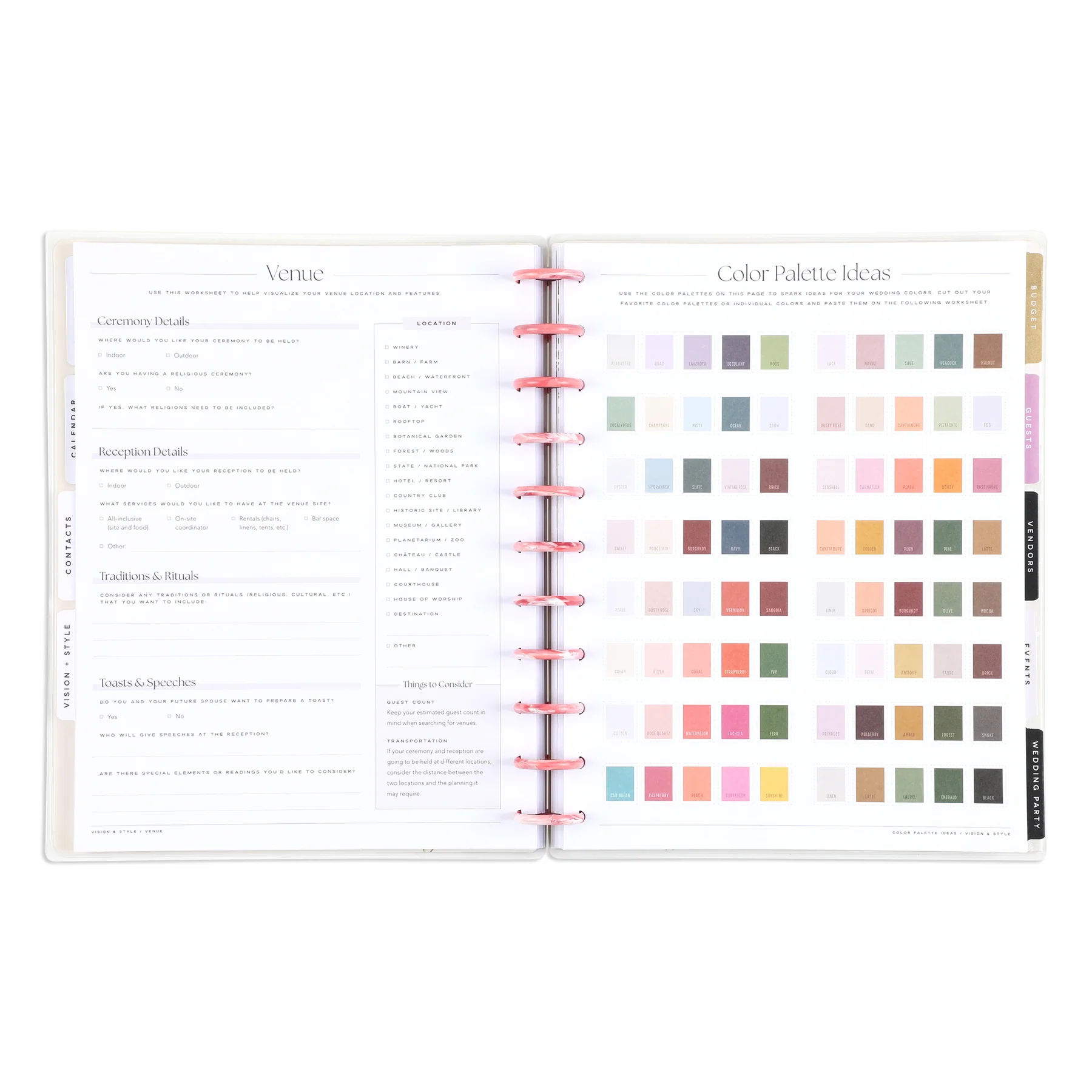 Undated Blooming Romance Wedding Happy Planner - Big Wedding Layout - 12 Months 7 Undated Blooming Romance Wedding Happy Planner - Big Wedding Layout - 12 Months