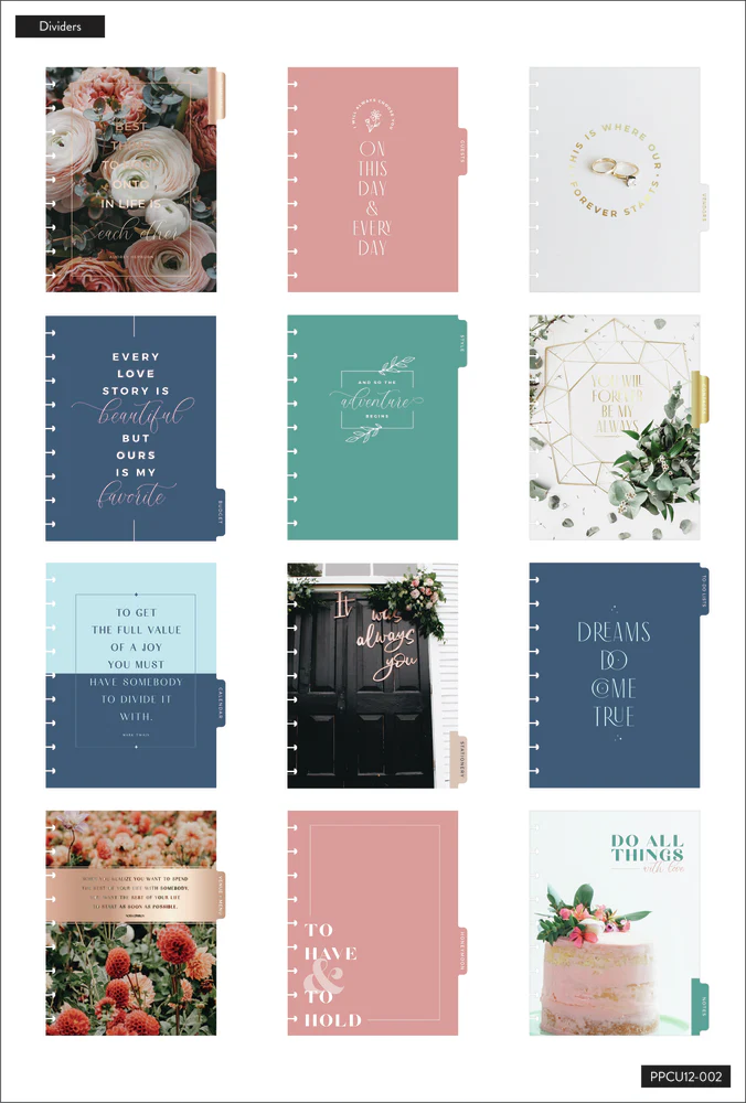 Undated Wedding Plans Happy Planner - Classic Wedding Organizer Layout - 12 Months