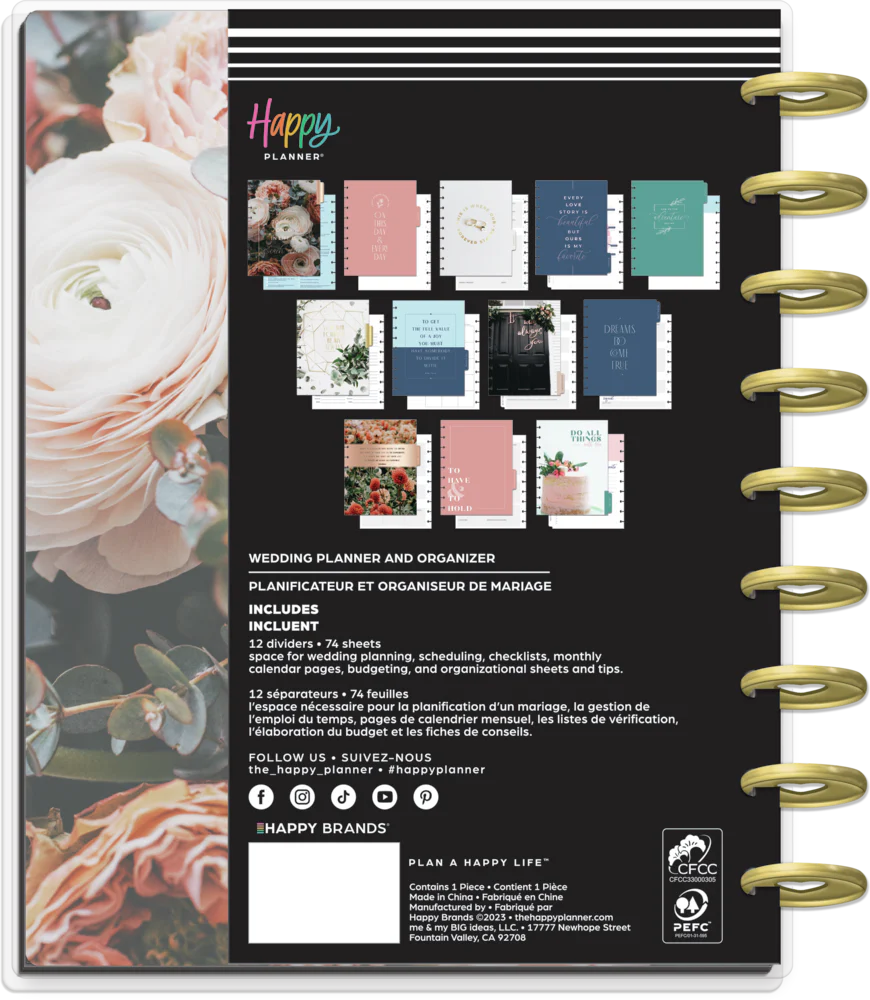 Undated Wedding Plans Happy Planner - Classic Wedding Organizer Layout - 12 Months 5 Undated Wedding Plans Happy Planner - Classic Wedding Organizer Layout - 12 Months