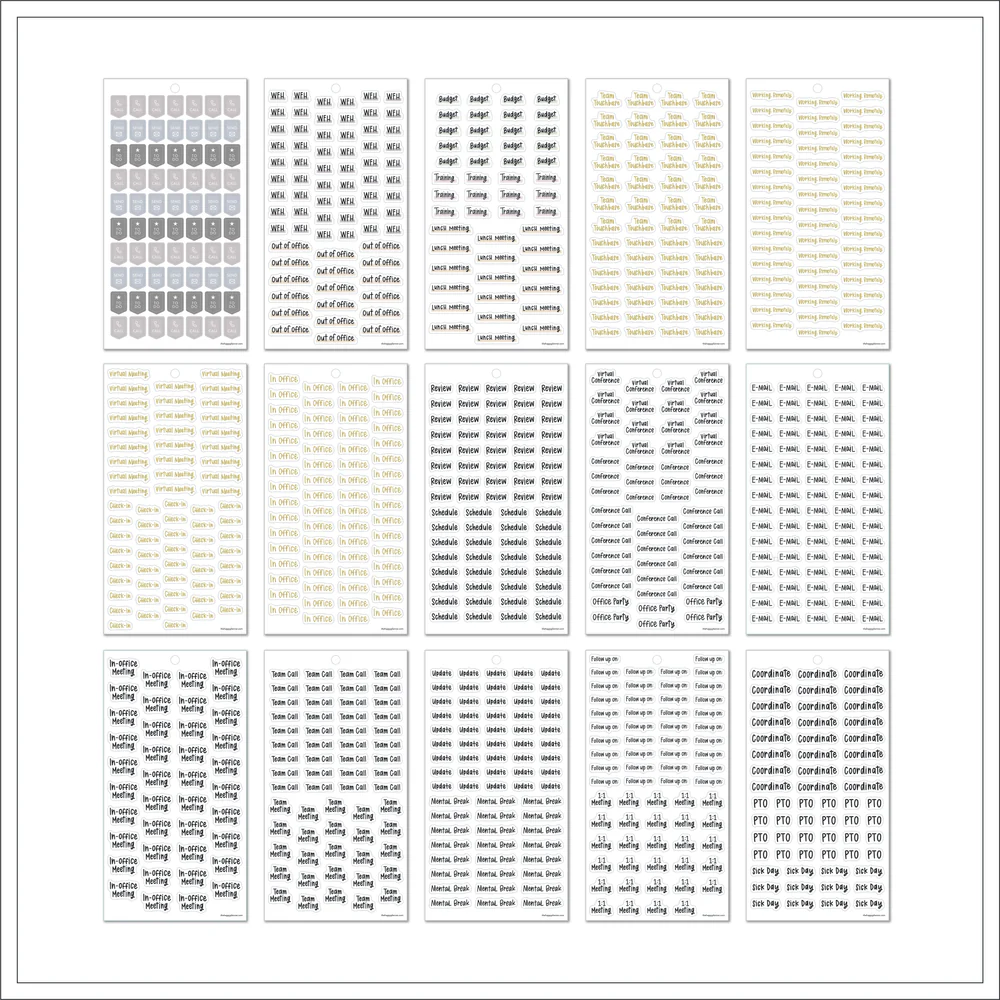Working Days - Value Pack Stickers 6 Working Days - Value Pack Stickers