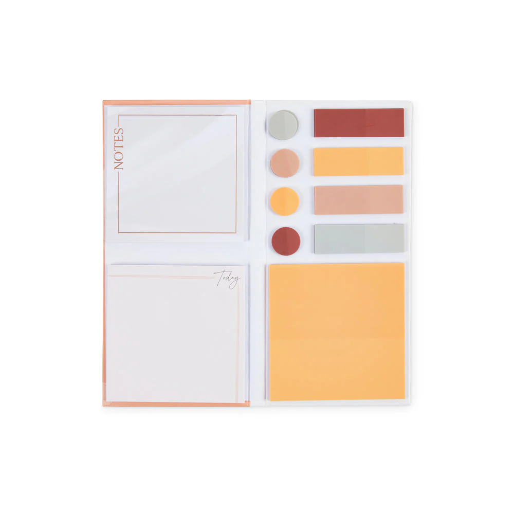 Work + Life Minimalist Sticky Notes & Flag Labels - Blush