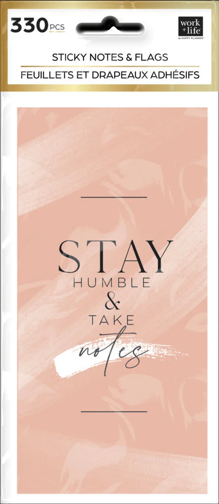 Work + Life Minimalist Sticky Notes & Flag Labels - Blush 4 Work + Life Minimalist Sticky Notes & Flag Labels - Blush