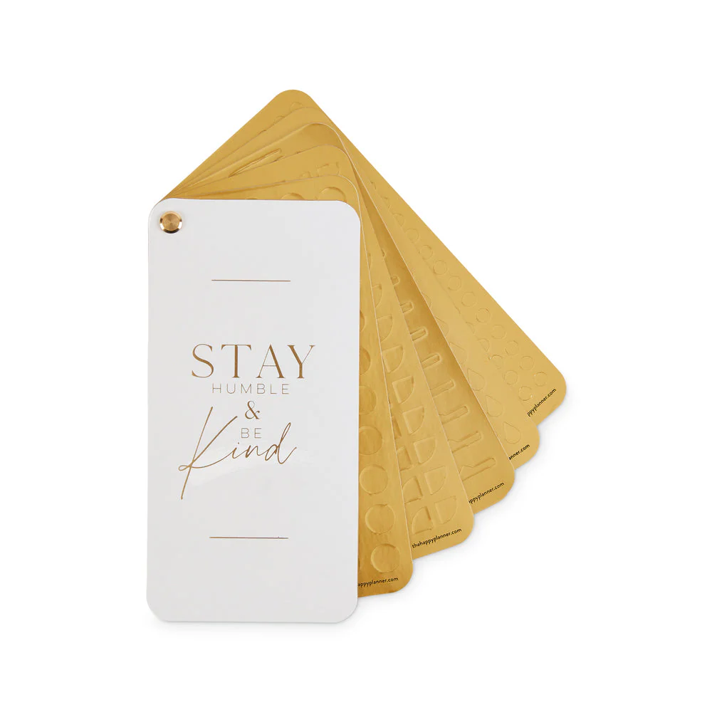 Work + Life Minimalist Gold Foil Fan Sticker Book - 12 Sheets