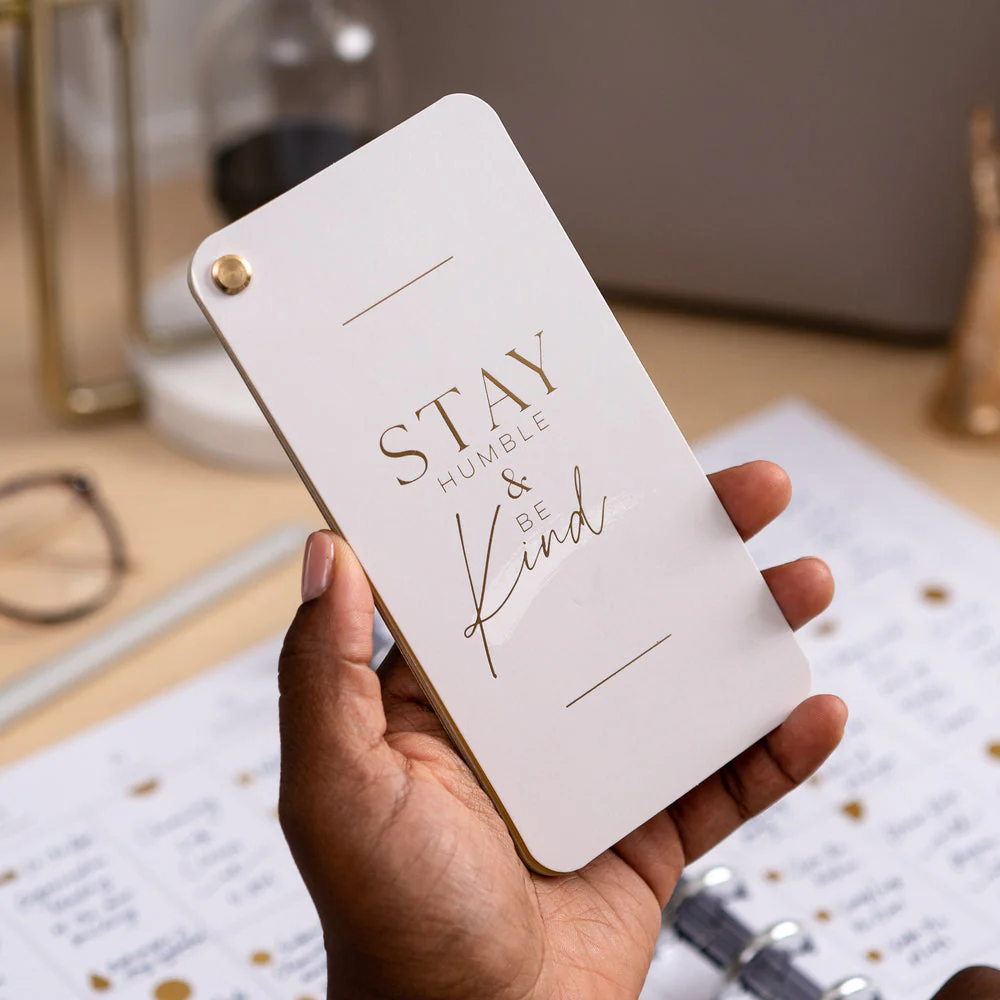 Work + Life Minimalist Gold Foil Fan Sticker Book - 12 Sheets