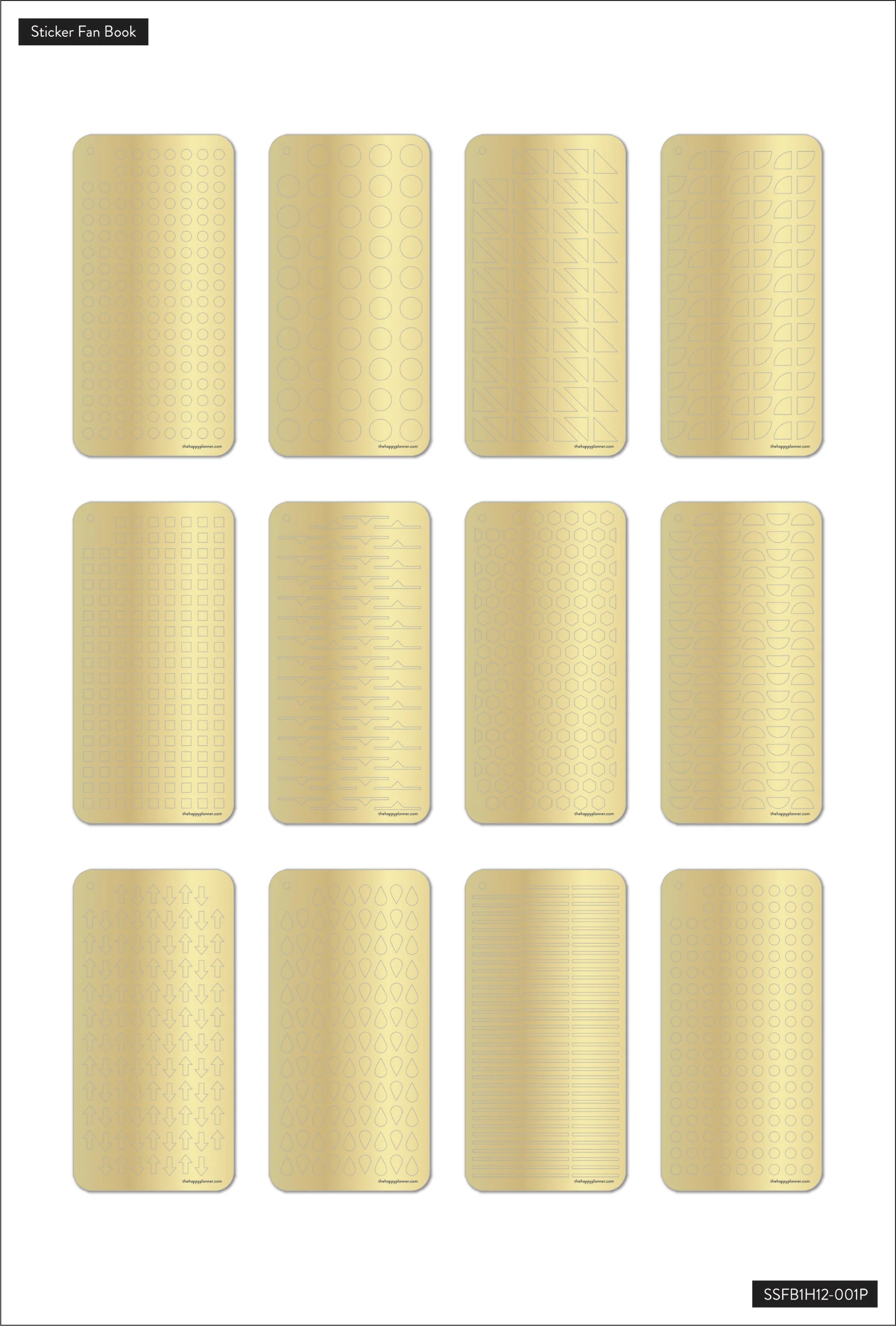 Work + Life Minimalist Gold Foil Fan Sticker Book - 12 Sheets 4 Work + Life Minimalist Gold Foil Fan Sticker Book - 12 Sheets