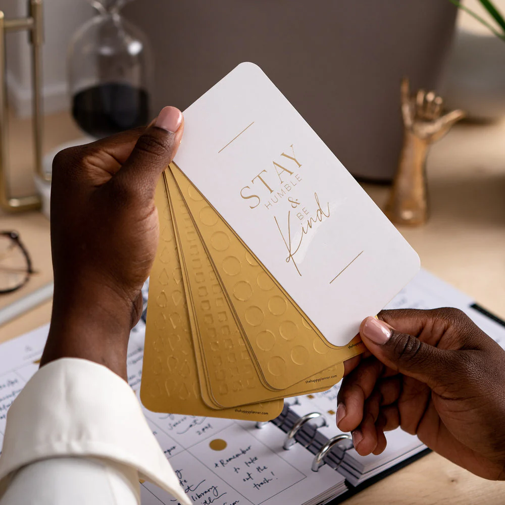 Work + Life Minimalist Gold Foil Fan Sticker Book - 12 Sheets 5 Work + Life Minimalist Gold Foil Fan Sticker Book - 12 Sheets