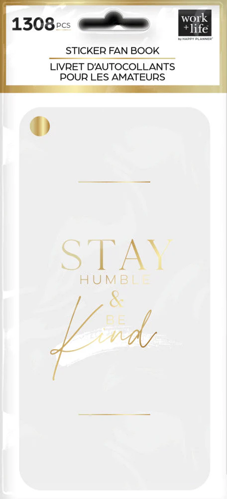 Work + Life Minimalist Gold Foil Fan Sticker Book - 12 Sheets 6 Work + Life Minimalist Gold Foil Fan Sticker Book - 12 Sheets