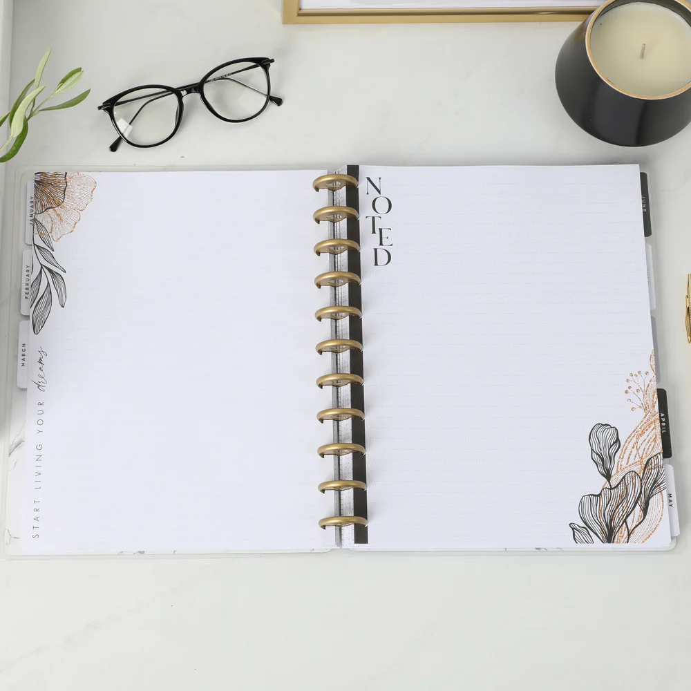 Gold & Black Big Filler Paper - Dot Lined Paper - 40 Sheets