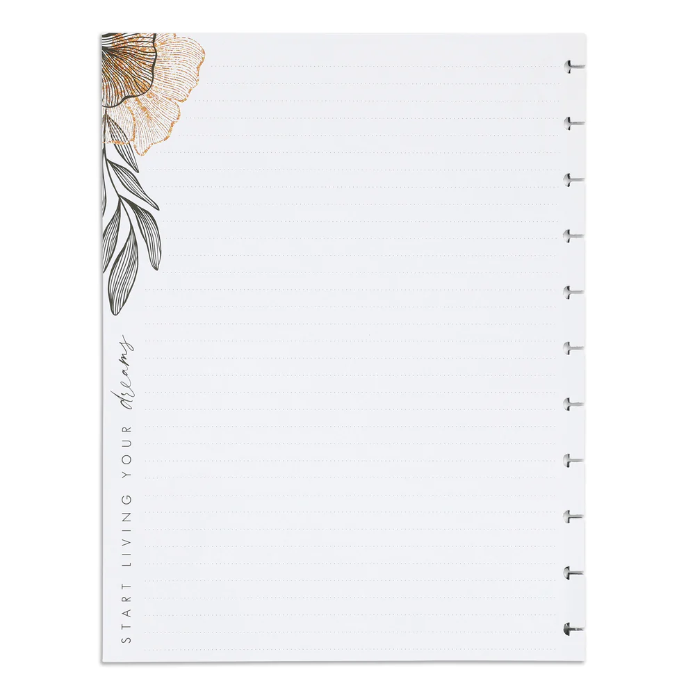 Gold & Black Big Filler Paper - Dot Lined Paper - 40 Sheets
