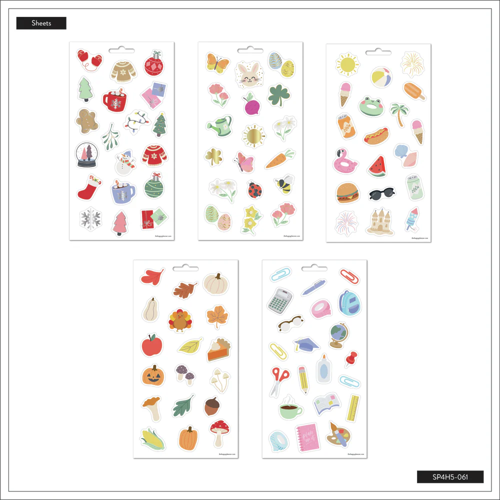 Happy Seasons - 5 Sticker Sheets - The Happy Planner