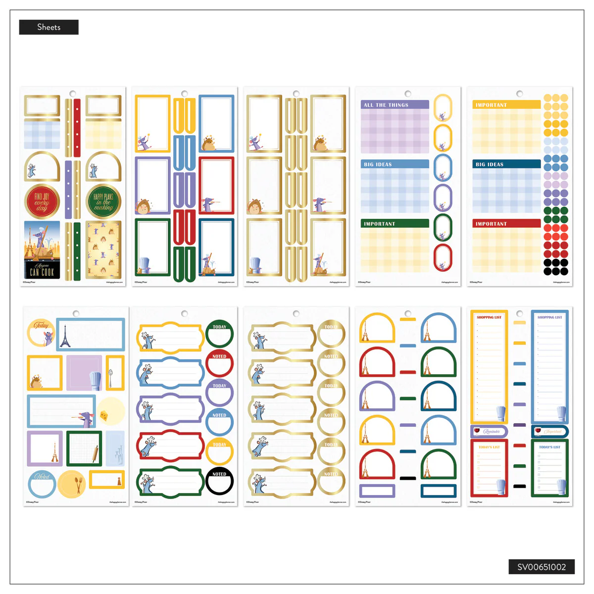 Disney Ratatouille - Value Pack Stickers 8 Disney Ratatouille - Value Pack Stickers