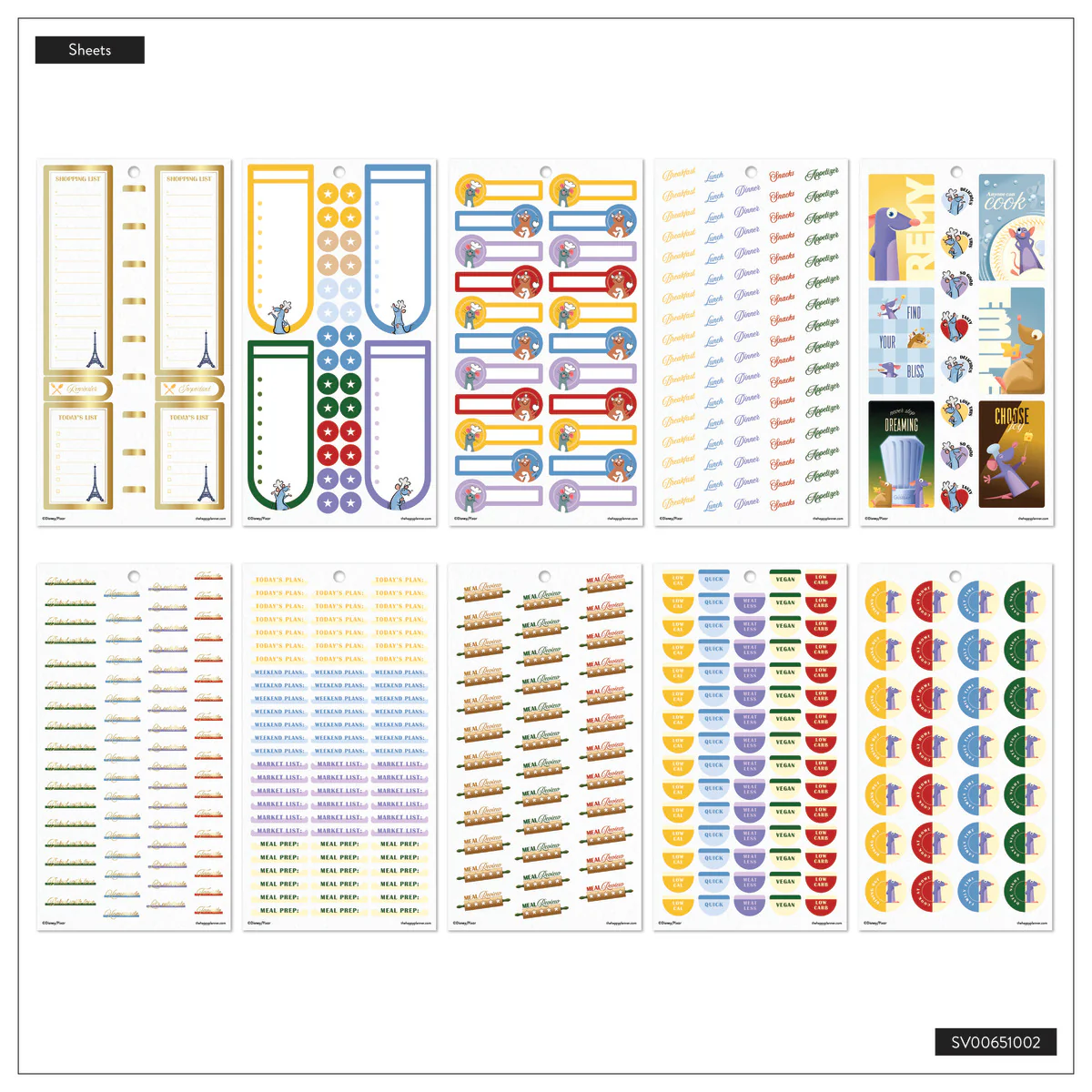 Disney Ratatouille - Value Pack Stickers 9 Disney Ratatouille - Value Pack Stickers