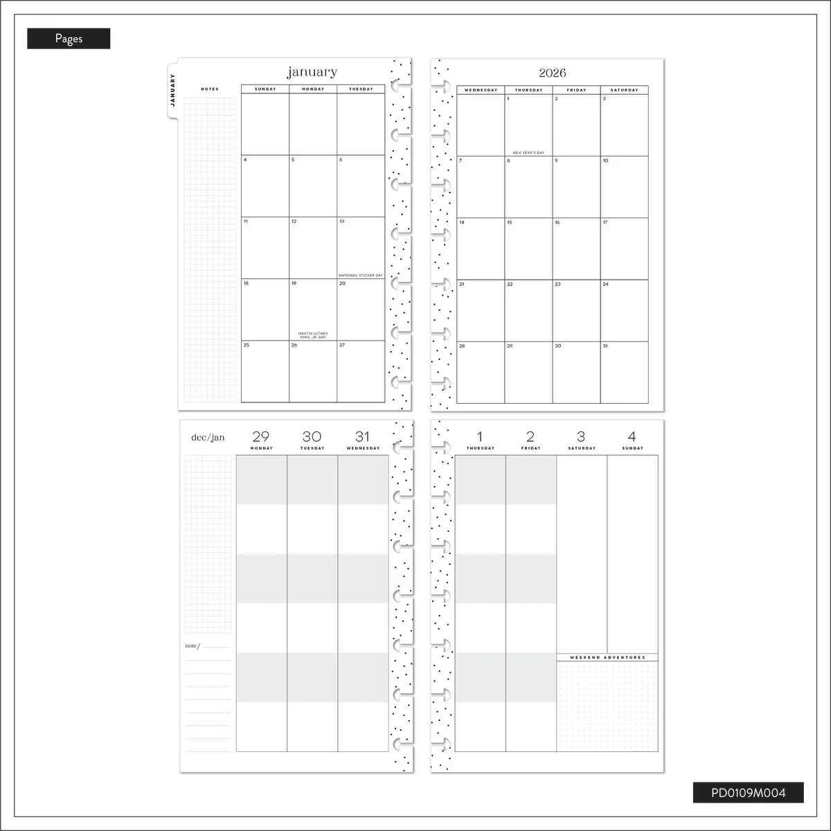 2026 Butterfly Botanics Customizable Planner - Mini Color Block Layout - 12 Months 16 2026 Butterfly Botanics Customizable Planner - Mini Color Block Layout - 12 Months