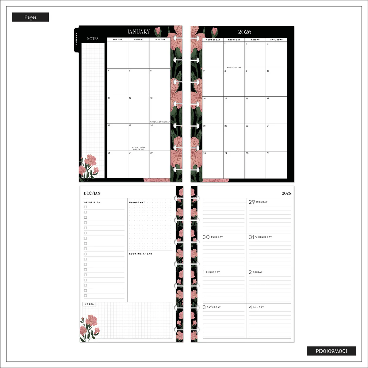 2026 Dark Garden Customizable Planner - Mini Dashboard Layout - 12 Months 17 2026 Dark Garden Customizable Planner - Mini Dashboard Layout - 12 Months