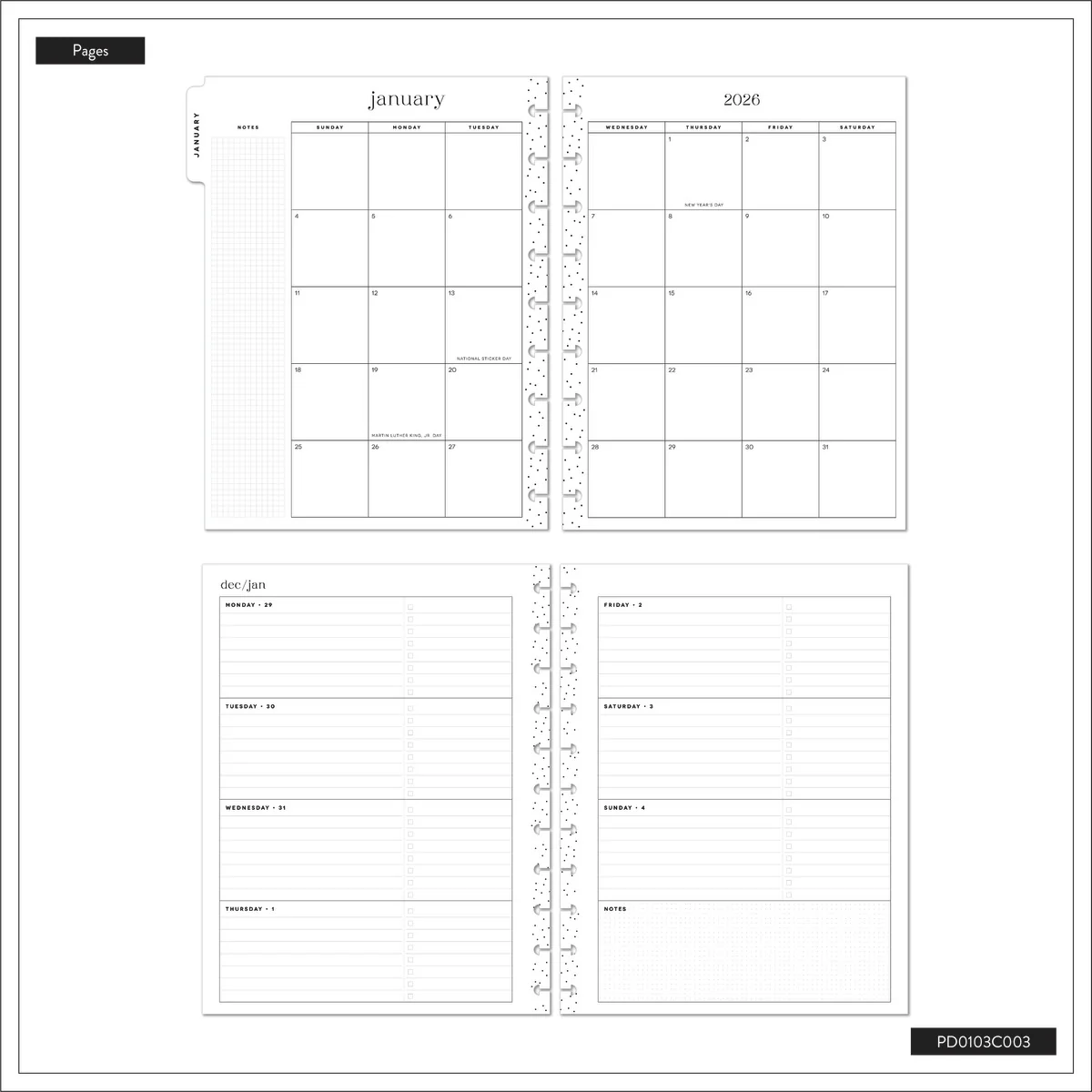 2026 SPECIALTY Pop Splash Customizable Planner - Classic Horizontal Layout - 12 Months 21 2026 SPECIALTY Pop Splash Customizable Planner - Classic Horizontal Layout - 12 Months