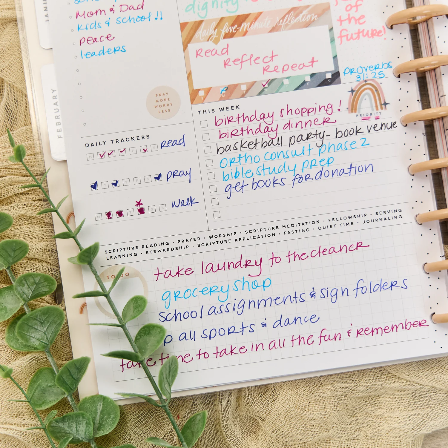 2026 Watercolor Grace Customizable Faith Planner - Classic Faith Layout - 12 Months 5 2026 Watercolor Grace Customizable Faith Planner - Classic Faith Layout - 12 Months