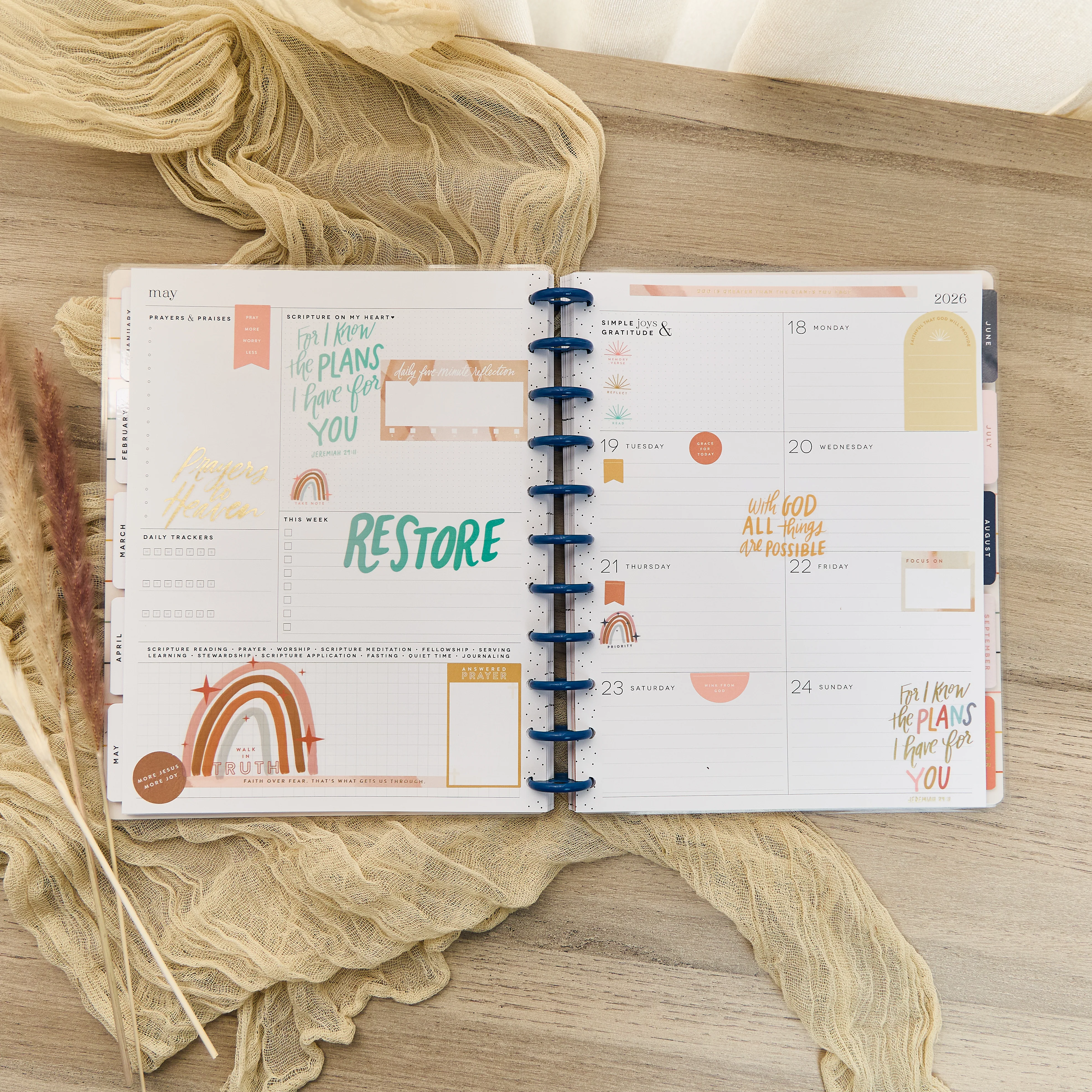2026 Watercolor Grace Customizable Faith Planner - Big Faith Layout - 12 Months 4 2026 Watercolor Grace Customizable Faith Planner - Big Faith Layout - 12 Months