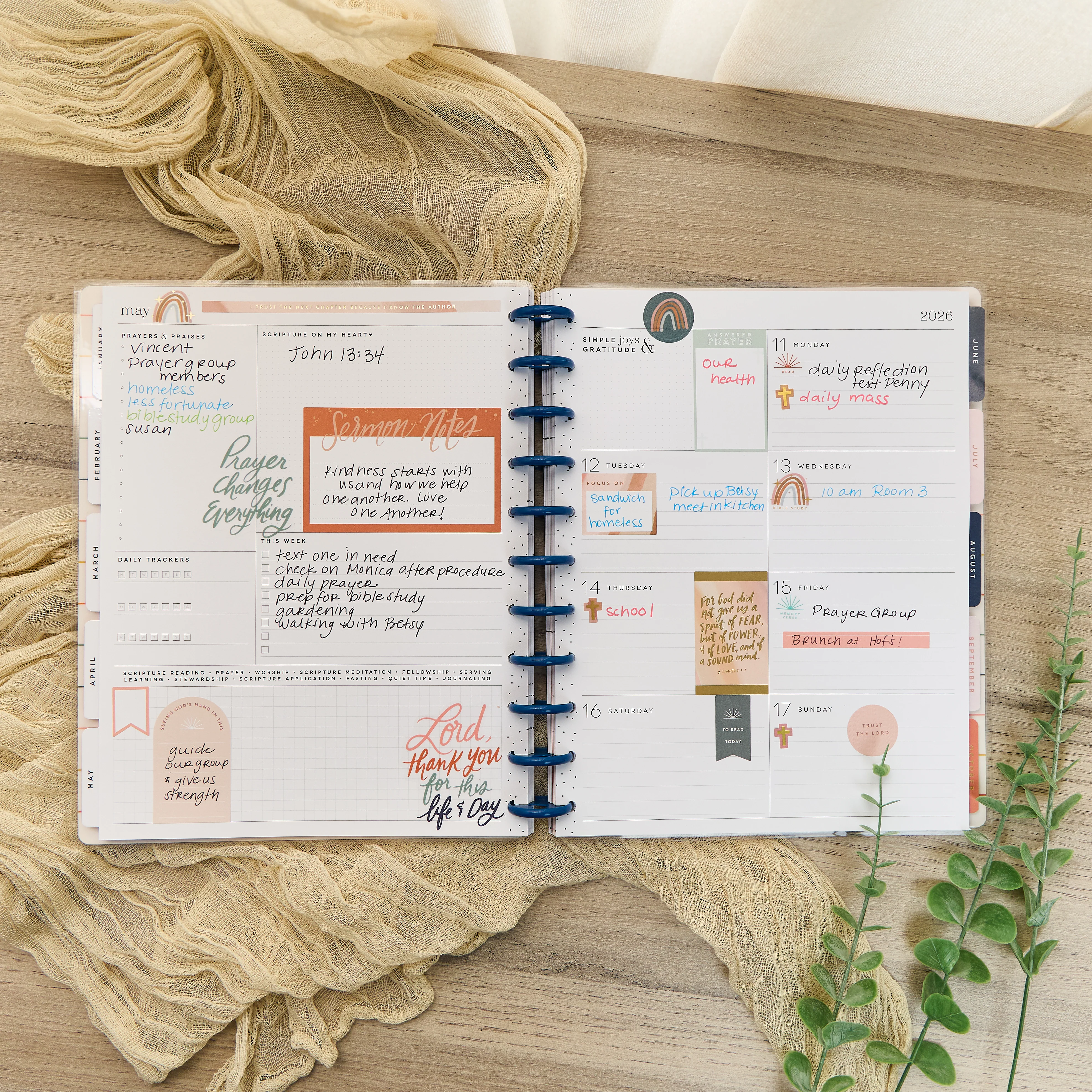 2026 Watercolor Grace Customizable Faith Planner - Big Faith Layout - 12 Months 6 2026 Watercolor Grace Customizable Faith Planner - Big Faith Layout - 12 Months