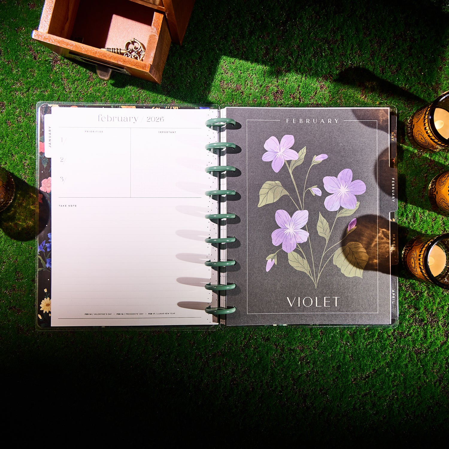 2026 Noir Garden Customizable Planner - Classic Horizontal Layout - 12 Months 8 2026 Noir Garden Customizable Planner - Classic Horizontal Layout - 12 Months