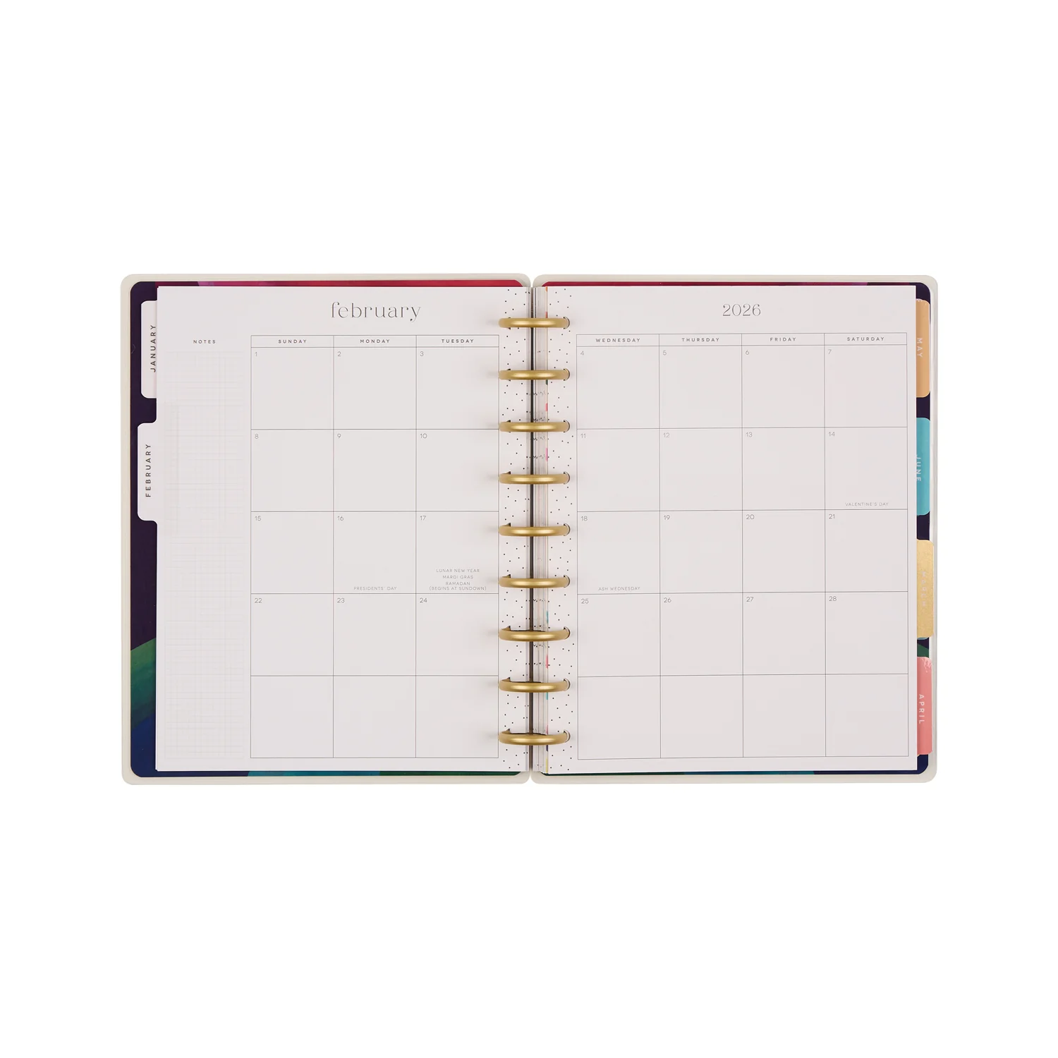 2026 Floral Energy Customizable Planner - Classic Color Block Layout ...