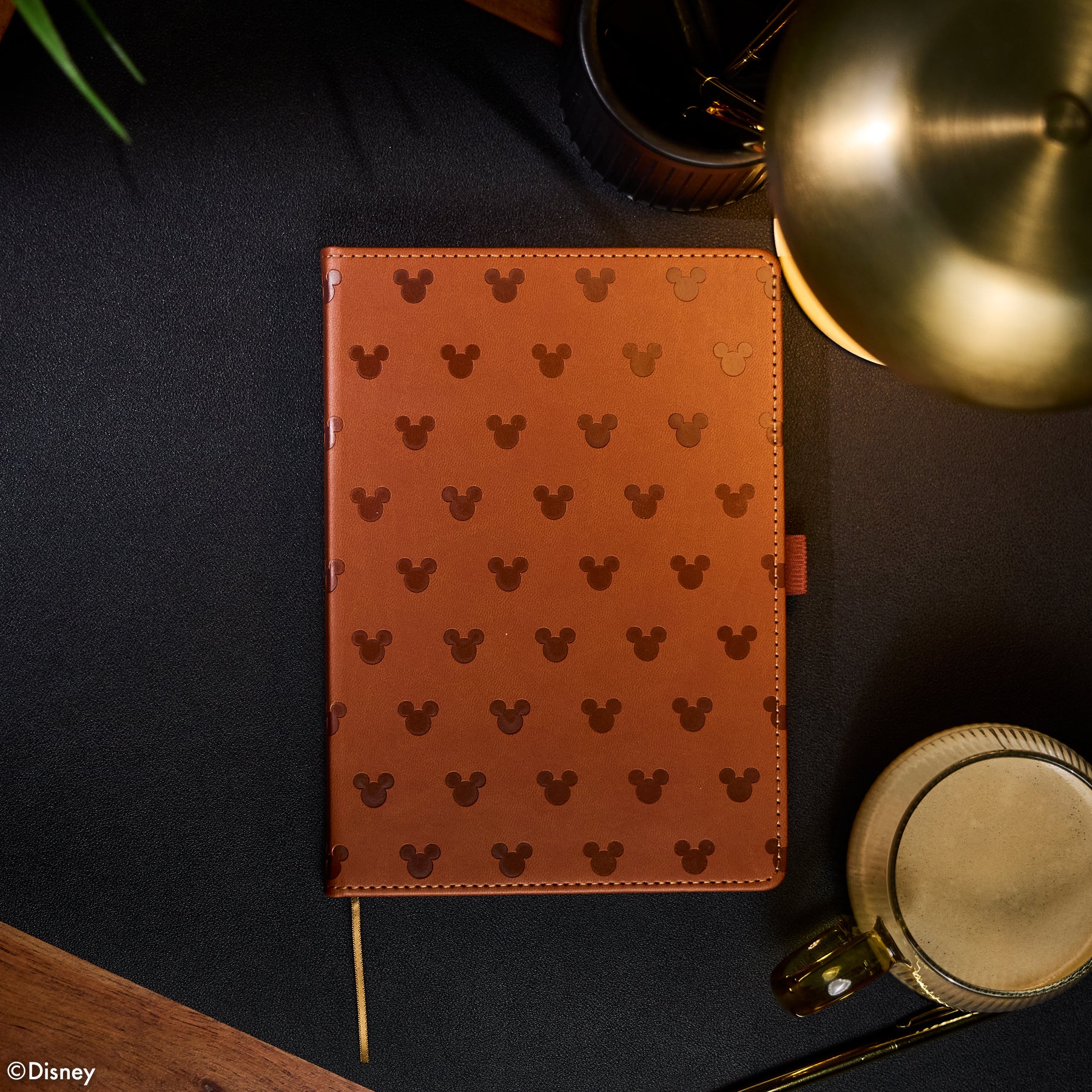 Undated Premium Camel Disney Mickey Mouse Book Bound Planner - SMALL VERTICAL LAYOUT - 12 MONTHS