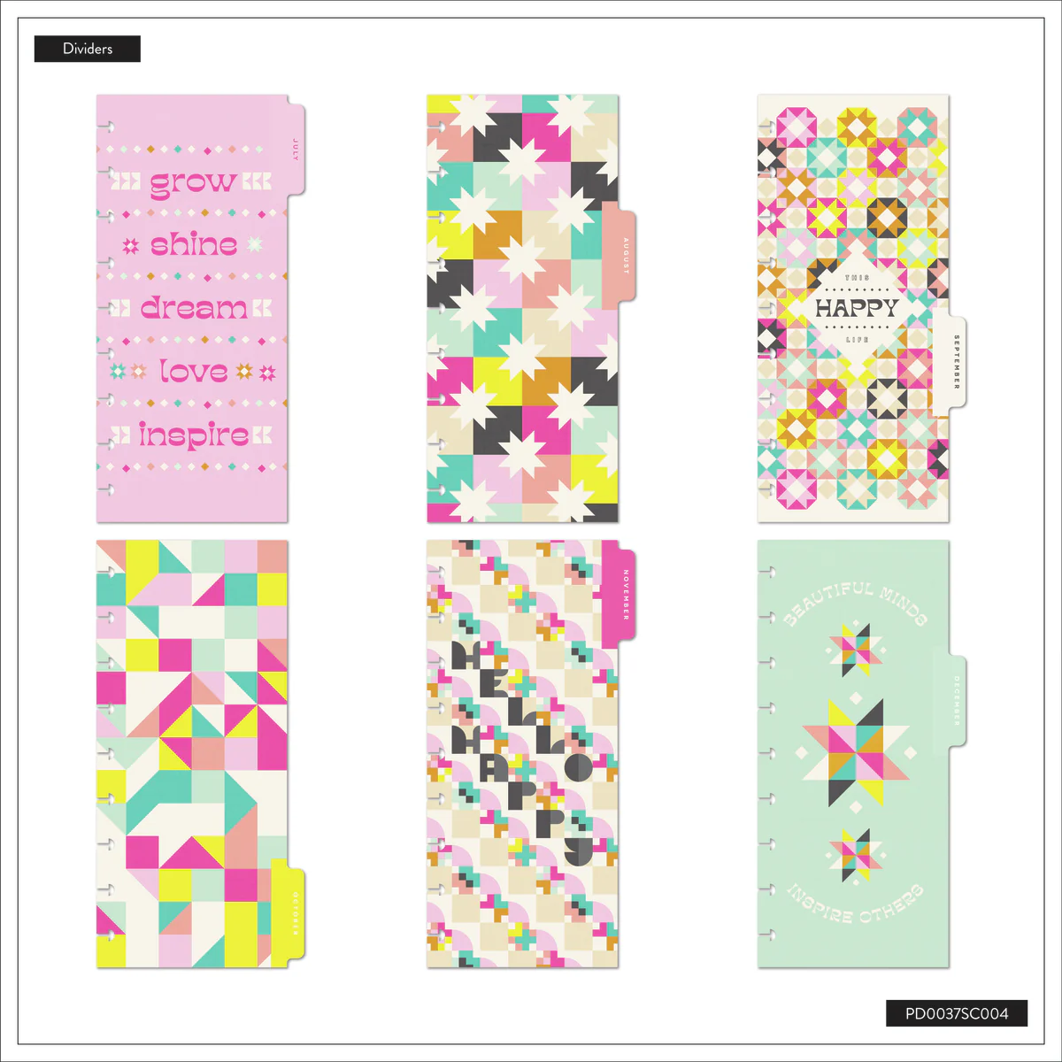 2025–2026 Happy Patchwork Customizable Planner - Skinny Classic Horizontal Layout - 12 Months 11 2025–2026 Happy Patchwork Customizable Planner - Skinny Classic Horizontal Layout - 12 Months